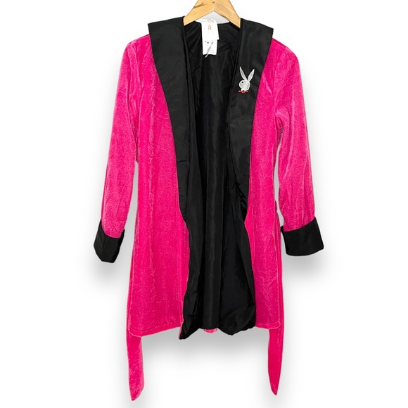 Playboy Pink Sexy Girlfriend Velvet Robe - Picture 2 of 10